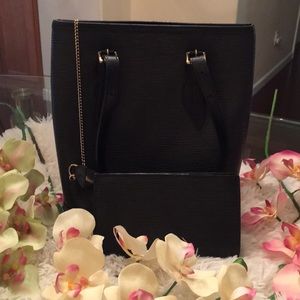 Authentic Black Epi Bucket with a pouch